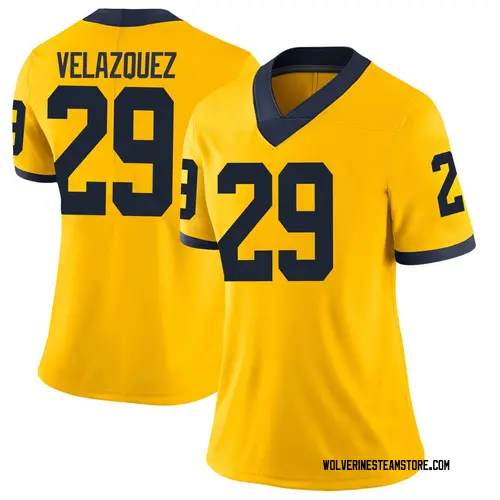 Women's Joey Velazquez Michigan Wolverines Limited Brand Jordan Maize Football College Jersey