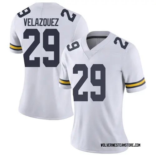 Women's Joey Velazquez Michigan Wolverines Limited White Brand Jordan Football College Jersey