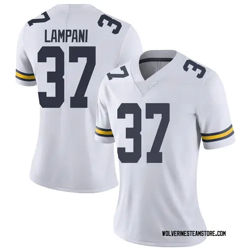 Women's Jonathan Lampani Michigan Wolverines Limited White Brand Jordan Football College Jersey