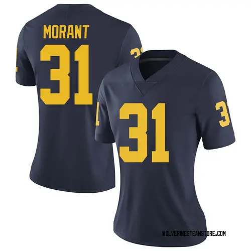 Women's Jordan Morant Michigan Wolverines Limited Navy Brand Jordan Football College Jersey