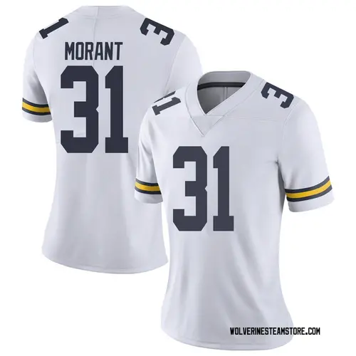 Women's Jordan Morant Michigan Wolverines Limited White Brand Jordan Football College Jersey