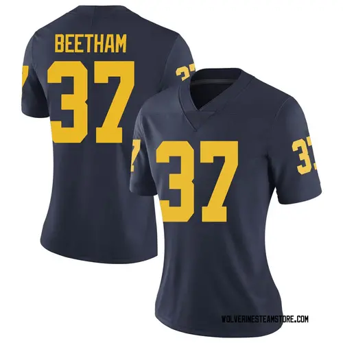 Women's Josh Beetham Michigan Wolverines Limited Navy Brand Jordan Football College Jersey