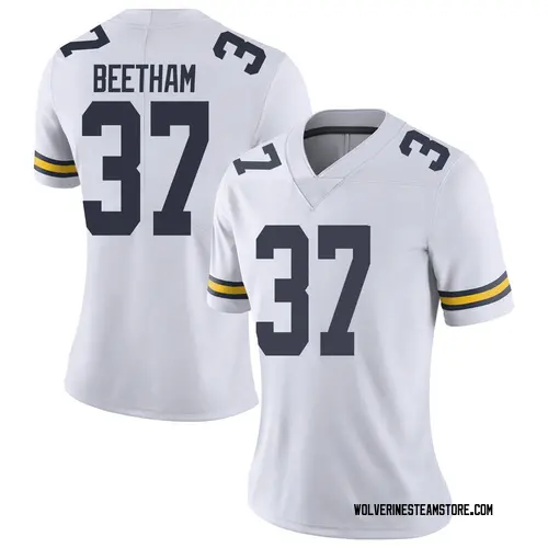 Women's Josh Beetham Michigan Wolverines Limited White Brand Jordan Football College Jersey