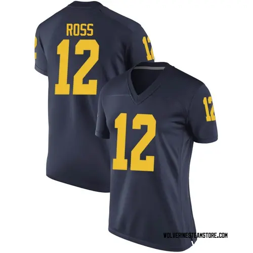 Women's Josh Ross Michigan Wolverines Game Navy Brand Jordan Football College Jersey