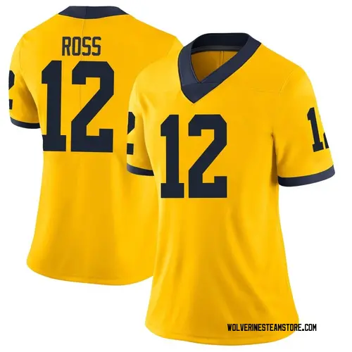 Women's Josh Ross Michigan Wolverines Limited Brand Jordan Maize Football College Jersey