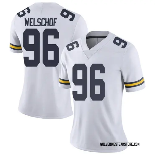 Women's Julius Welschof Michigan Wolverines Limited White Brand Jordan Football College Jersey