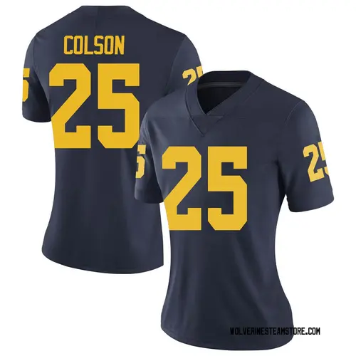 Women's Junior Colson Michigan Wolverines Limited Navy Brand Jordan Football College Jersey