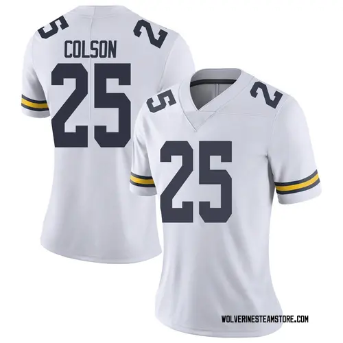 Women's Junior Colson Michigan Wolverines Limited White Brand Jordan Football College Jersey