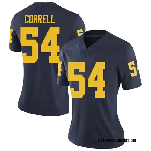 Women's Kraig Correll Michigan Wolverines Limited Navy Brand Jordan Football College Jersey