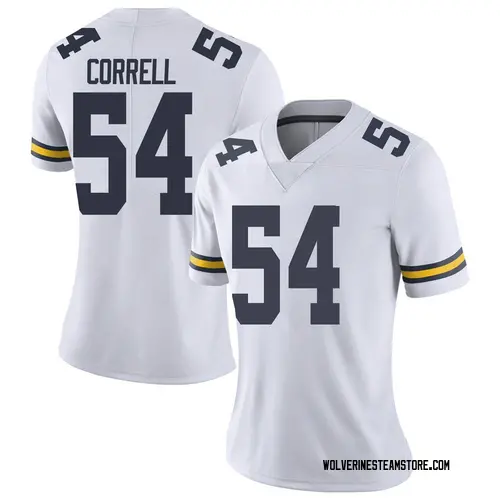 Women's Kraig Correll Michigan Wolverines Limited White Brand Jordan Football College Jersey