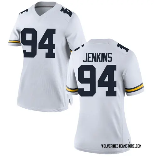 Women's Kris Jenkins Michigan Wolverines Game White Brand Jordan Football College Jersey