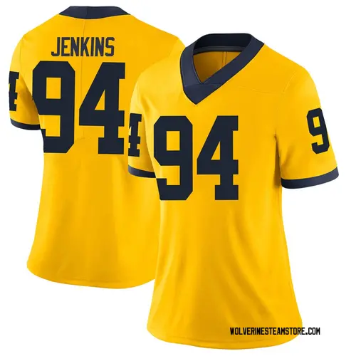 Women's Kris Jenkins Michigan Wolverines Limited Brand Jordan Maize Football College Jersey