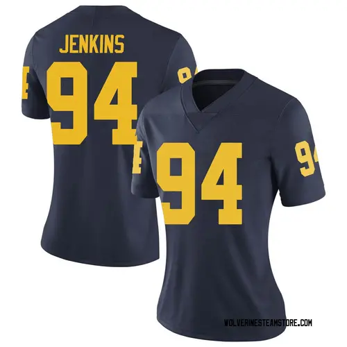 Women's Kris Jenkins Michigan Wolverines Limited Navy Brand Jordan Football College Jersey