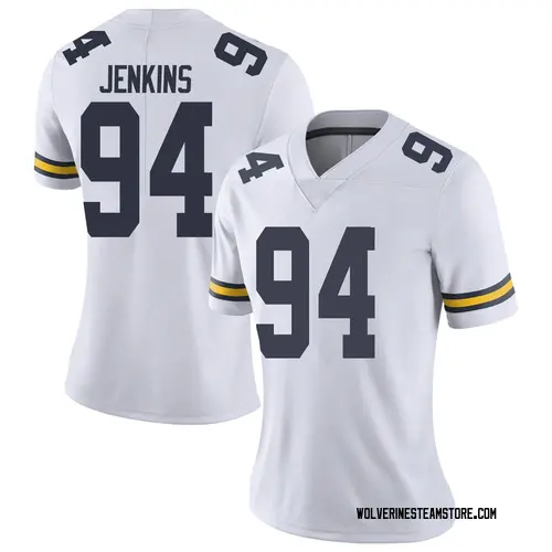 Women's Kris Jenkins Michigan Wolverines Limited White Brand Jordan Football College Jersey