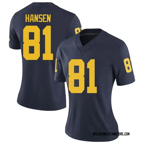 Women's Louis Hansen Michigan Wolverines Limited Navy Brand Jordan Football College Jersey