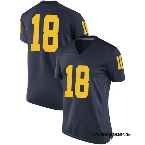 Women's Luiji Vilain Michigan Wolverines Game Navy Brand Jordan Football College Jersey