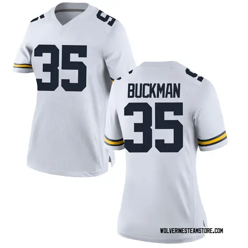 Women's Luke Buckman Michigan Wolverines Game White Brand Jordan Football College Jersey