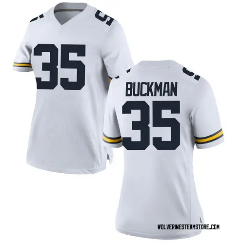 Women's Luke Buckman Michigan Wolverines Replica White Brand Jordan Football College Jersey