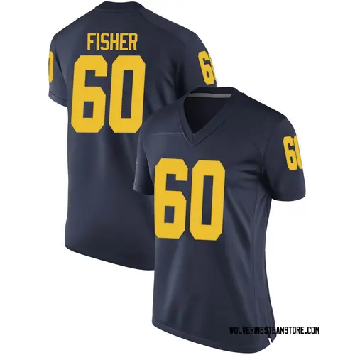 Women's Luke Fisher Michigan Wolverines Game Navy Brand Jordan Football College Jersey