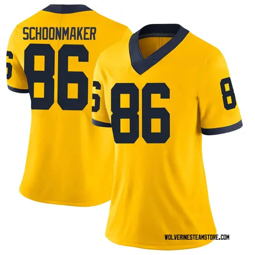 Women's Luke Schoonmaker Michigan Wolverines Limited Brand Jordan Maize Football College Jersey