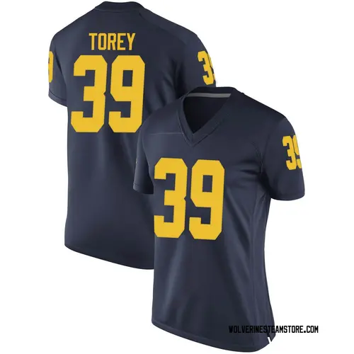 Women's Matt Torey Michigan Wolverines Game Navy Brand Jordan Football College Jersey