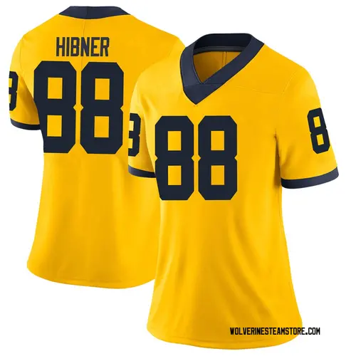Women's Matthew Hibner Michigan Wolverines Limited Brand Jordan Maize Football College Jersey