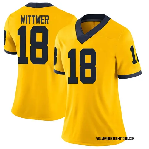 Women's Max Wittwer Michigan Wolverines Limited Brand Jordan Maize Football College Jersey