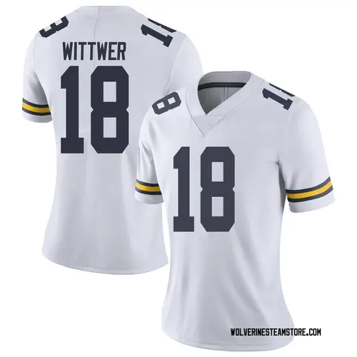 Women's Max Wittwer Michigan Wolverines Limited White Brand Jordan Football College Jersey