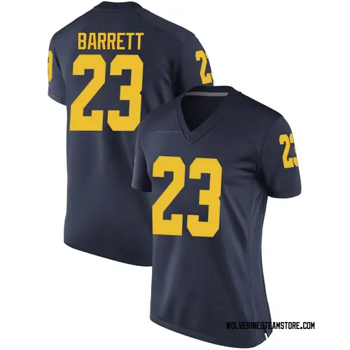 Women's Michael Barrett Michigan Wolverines Game Navy Brand Jordan Football College Jersey