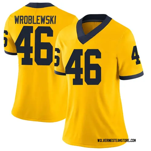 Women's Michael Wroblewski Michigan Wolverines Limited Brand Jordan Maize Football College Jersey
