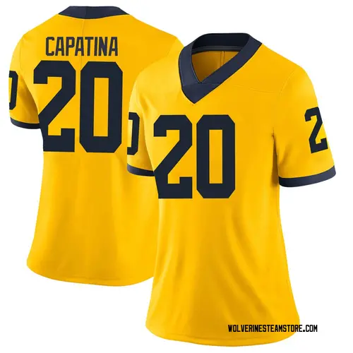 Women's Nicholas Capatina Michigan Wolverines Limited Brand Jordan Maize Football College Jersey