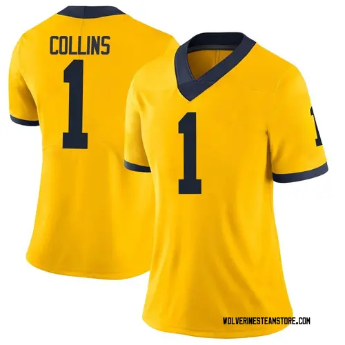 Women's Nico Collins Michigan Wolverines Limited Brand Jordan Maize Football College Jersey