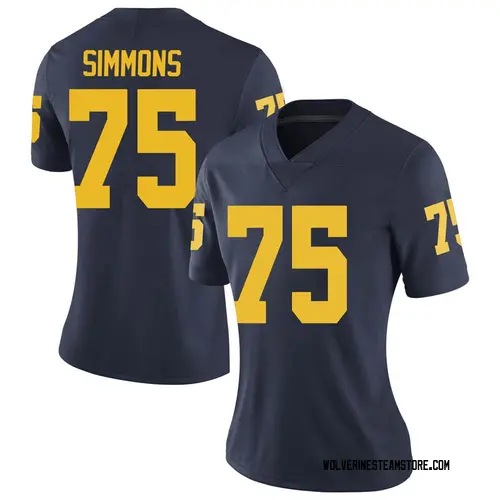 Women's Peter Simmons Michigan Wolverines Limited Navy Brand Jordan Football College Jersey