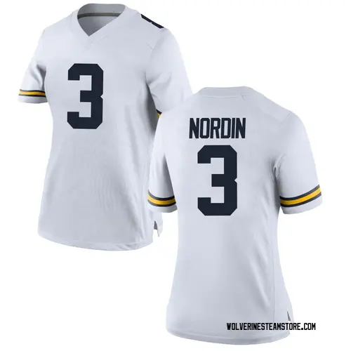 Women's Quinn Nordin Michigan Wolverines Game White Brand Jordan Football College Jersey
