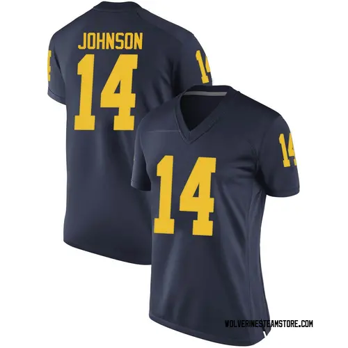 Women's Quinten Johnson Michigan Wolverines Game Navy Brand Jordan Football College Jersey
