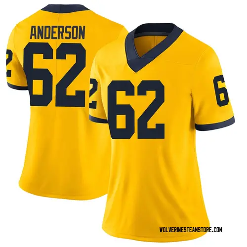Women's Raheem Anderson Michigan Wolverines Limited Brand Jordan Maize Football College Jersey