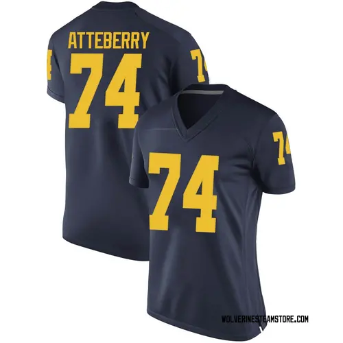 Women's Reece Atteberry Michigan Wolverines Game Navy Brand Jordan Football College Jersey