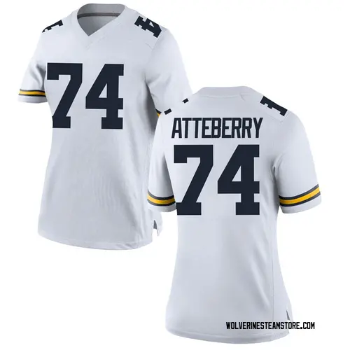 Women's Reece Atteberry Michigan Wolverines Replica White Brand Jordan Football College Jersey