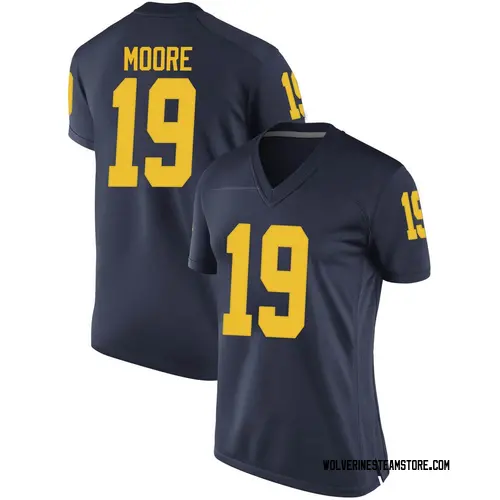 Women's Rod Moore Michigan Wolverines Game Navy Brand Jordan Football College Jersey