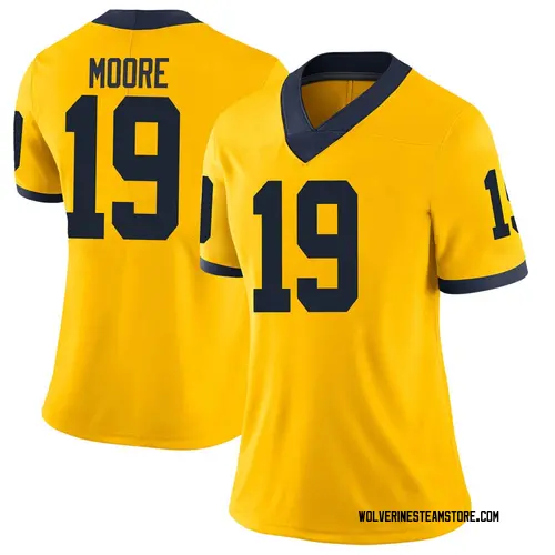 Women's Rod Moore Michigan Wolverines Limited Brand Jordan Maize Football College Jersey