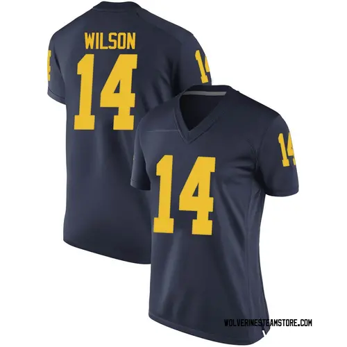 Women's Roman Wilson Michigan Wolverines Game Navy Brand Jordan Football College Jersey