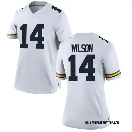 Women's Roman Wilson Michigan Wolverines Game White Brand Jordan Football College Jersey