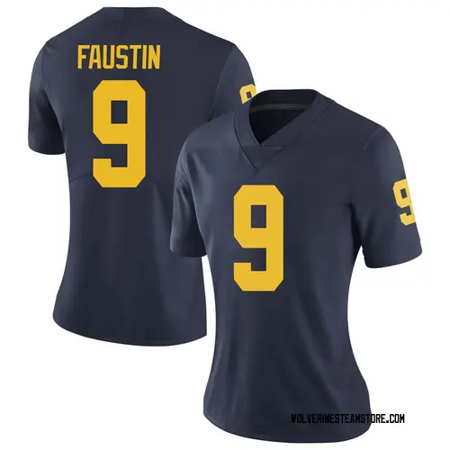 Women's Sammy Faustin Michigan Wolverines Limited Navy Brand Jordan Football College Jersey