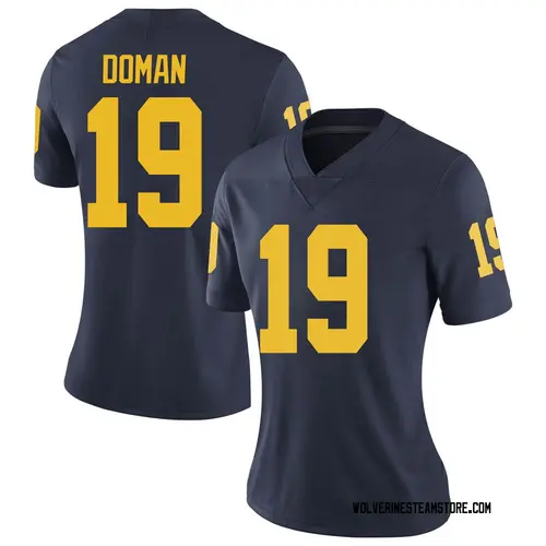 Women's Tommy Doman Michigan Wolverines Limited Navy Brand Jordan Football College Jersey