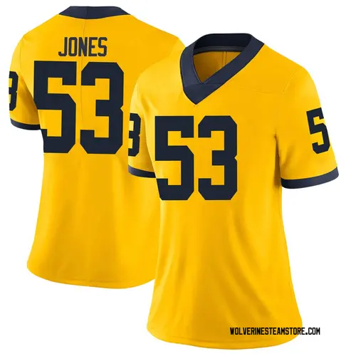 Women's Trente Jones Michigan Wolverines Limited Brand Jordan Maize Football College Jersey