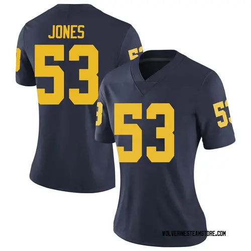 Women's Trente Jones Michigan Wolverines Limited Navy Brand Jordan Football College Jersey