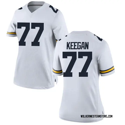 Women's Trevor Keegan Michigan Wolverines Replica White Brand Jordan Football College Jersey