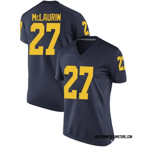 Women's Tyler Mclaurin Michigan Wolverines Game Navy Brand Jordan Tyler McLaurin Football College Jersey