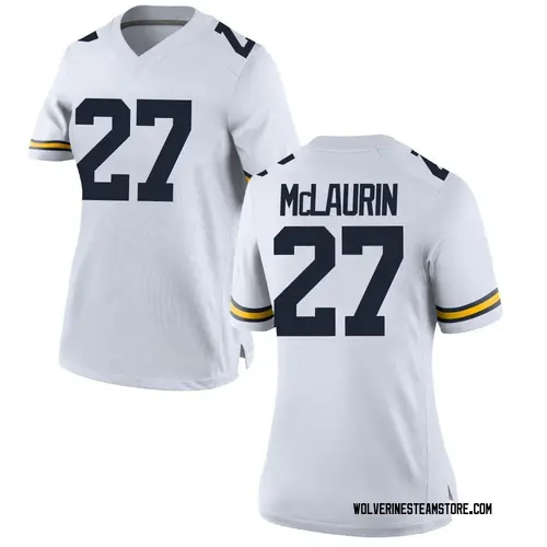 Women's Tyler Mclaurin Michigan Wolverines Replica White Brand Jordan Tyler McLaurin Football College Jersey