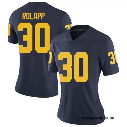 Women's Will Rolapp Michigan Wolverines Limited Navy Brand Jordan Football College Jersey